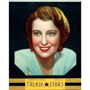 Vtg Art Print Talkie Stars Series Jeanette MacDonald Paramount 1940s Unframed